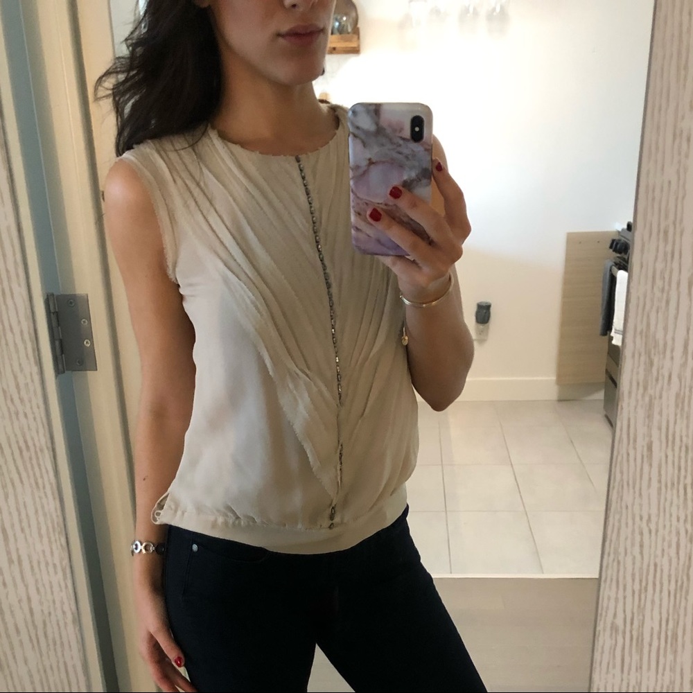 BCBG Beige/ Cream Blouse